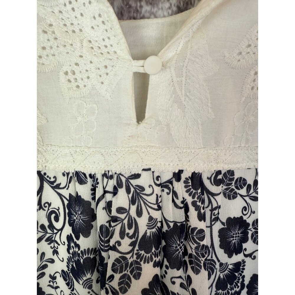 One September Anthropologie Dress womens XS Blue Coquille‎ Floral Cottage Shift - Picture 3 of 9
